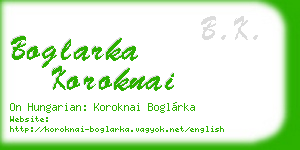 boglarka koroknai business card